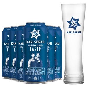 Pack 6 Cervejas Karlsbrau Lager + Copo